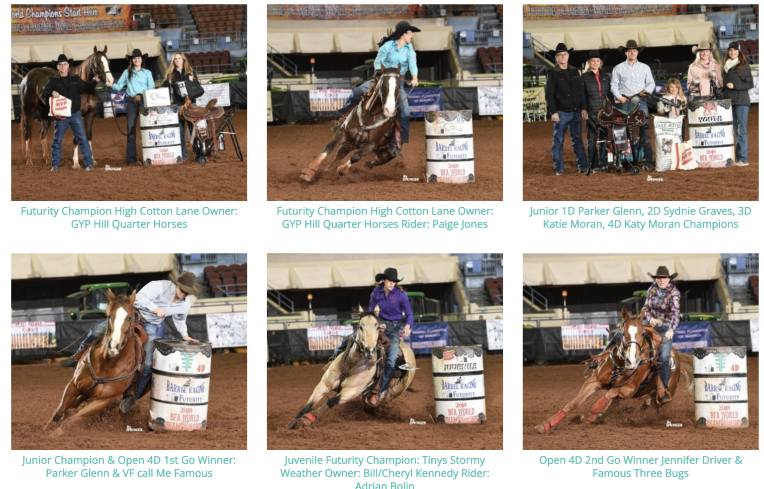 WINNER’S GALLERY 2018 Barrel Futurities of America