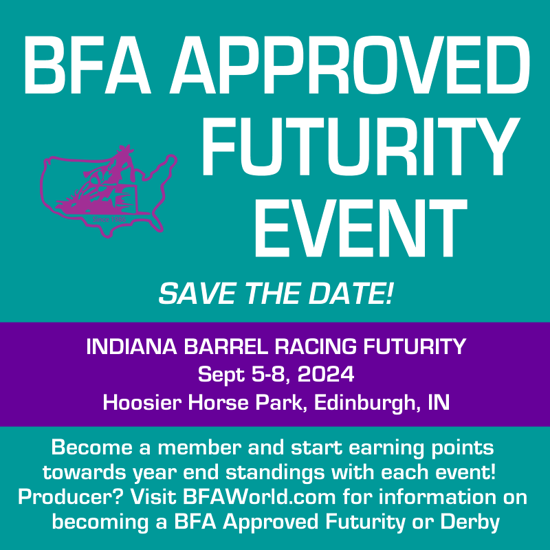Sept 5-8, 2024, Indiana Barrel Racing Futurity (IBRF), Edinburgh, IN