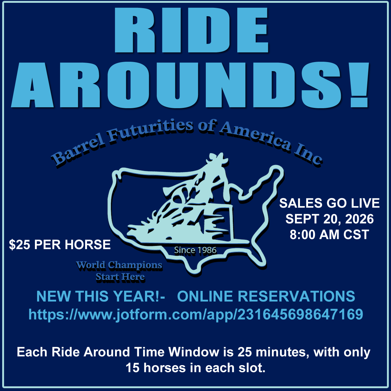 2026 BFA Ride Around Sessions Go On Sale 9/20/26